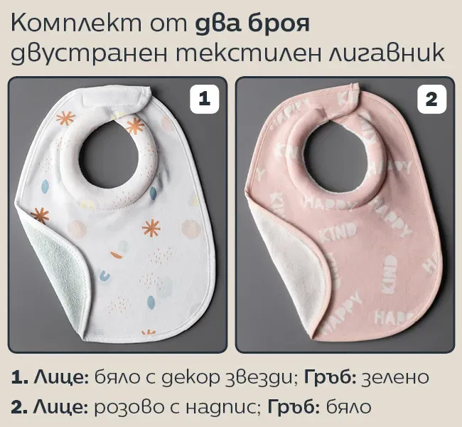 Tommee Tippee ComfeeFit – Двулицеви текстилни лигавници