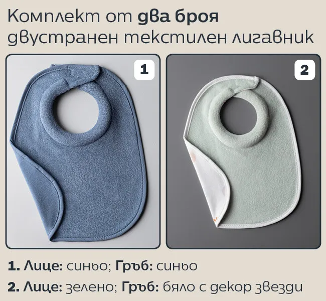 Tommee Tippee ComfeeFit – Двулицеви текстилни лигавници