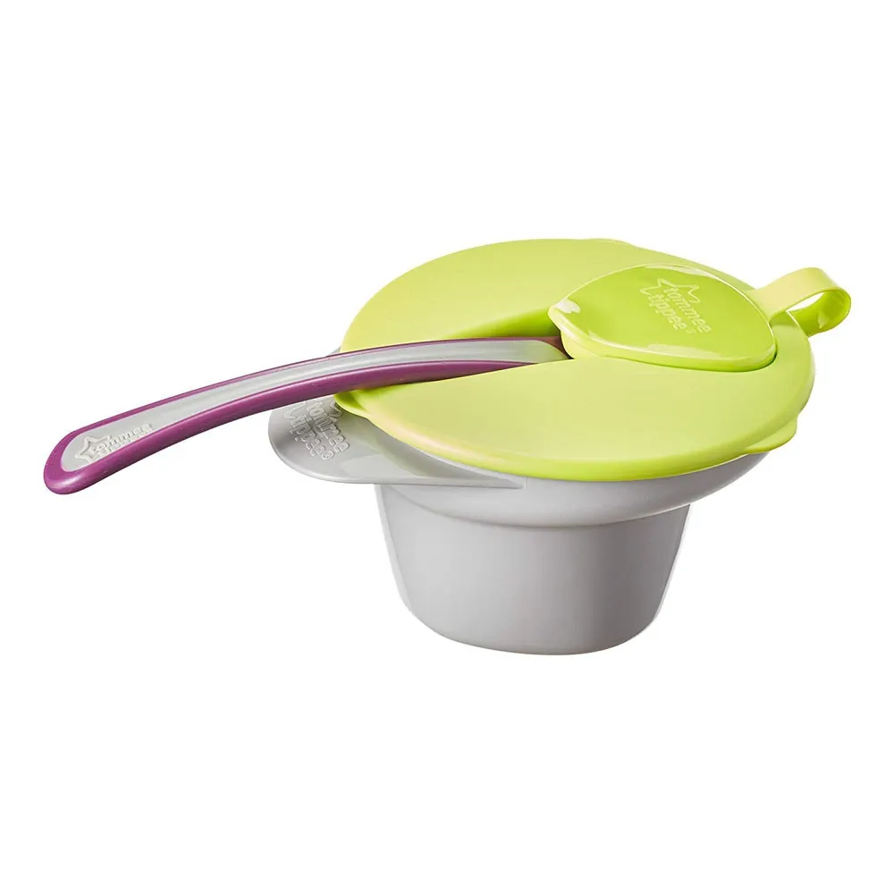 https://www.roshko.bg/media/catalog/product/cache/1/image/9df78eab33525d08d6e5fb8d27136e95/t/t/ommee Tippee Купа за храна с капак, лъжица, отделение за намачкване и охлаждане 4m+ 1.webp