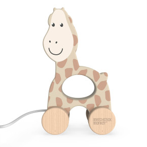 Matchstick Monkey дървена играчка за дърпане - Giraffe
