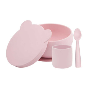 MinikOiOi BLW Set I бебешки силиконов комплект за хранене - Pinky Pink