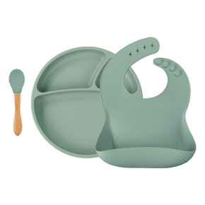 MinikOiOi BLW Set I бебешки силиконов комплект за хранене - River Green
