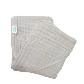 Fillikid бебешка муселинова хавлия с качулка 75x75 см - Light Grey