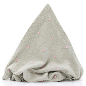 Fillikid Knitted Blanket плетено одеяло - 100% памук (100x80 см) - Grey Pink
