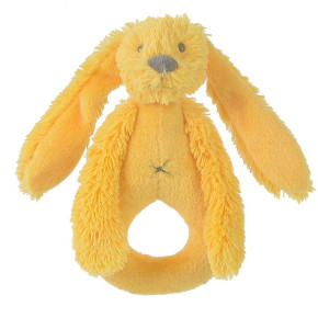Happy Horse плюшена играчка зайчето Richie - дрънкалка (18 см) - Yellow