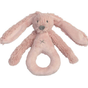 Happy Horse плюшена играчка зайчето Richie - дрънкалка (18 см) - Old Pink