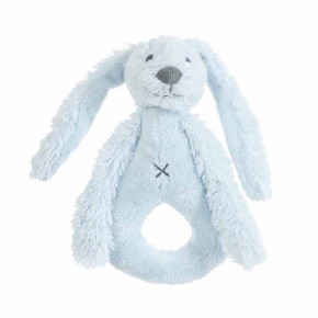 Happy Horse плюшена играчка зайчето Richie - дрънкалка (18 см) - Blue