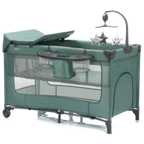 Fillikid сгъваема кошара за сън и игра на две нива Capri - Green