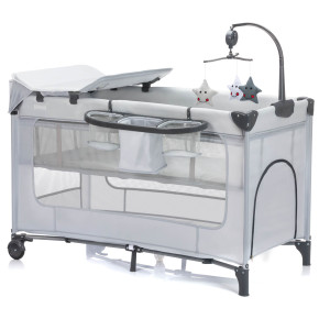 Fillikid сгъваема кошара за сън и игра на две нива Capri - Light Grey