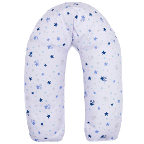 Fillikid възглавница за бременност и кърмене с памучен калъф - 190 см - Blue Stars