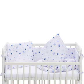 Fillikid Luxe спален комплект за кошара Nino 4 части - stars white/blue