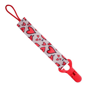 Difrax клипс за залъгалка I Love- Red Hearts