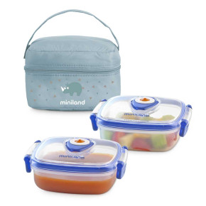 Miniland Baby Pack 2 Go Hermifresh кутии за храна - светло син