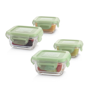 Miniland Baby Natursquare стъклени контейнери 4x160 мл - Chip