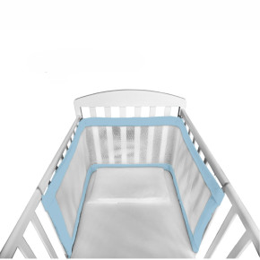 AirCuddle Bumpy дишащ обиколник за бебешка кошара 50x195 - Blue