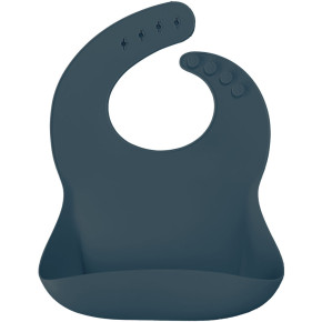 MinikOiOi Basics-Bib силиконов лигавник с джоб - Deep Blue
