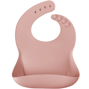 MinikOiOi Basics-Bib силиконов лигавник с джоб - Pinky Pink 