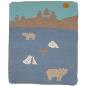 Бебешко одеяло Juwel David Fussenegger 70 x 90 см Camping Bears Blu