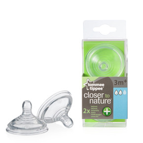 Tommee Tippee Биберони за хранене Anti-Colic Plus Medium - 2 капки 3m+ 