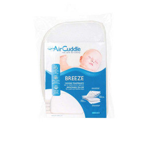 AirCuddle BREEZE възглавница за количка с непромокаем протектор с дишаща 3D структура - 30x20 см, 0-6 м