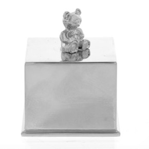 The Juliana Collection луксозен подарък за новородено посребрено музикално кубче с 3D мече CG260