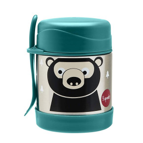 3 Sprouts Food Jar and Spork термос за храна с лъжица и вилица в 1 - Bear