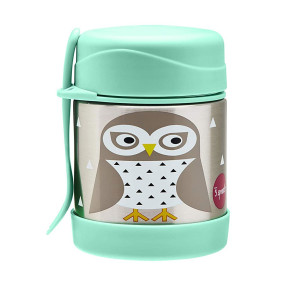 3 Sprouts Food Jar and Spork термос за храна с лъжица и вилица в 1 - Owl