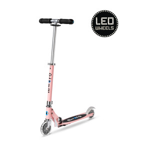 Детска тротинетка със светещи колела Micro Sprite LED Neon Rose