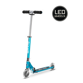 Детска тротинетка със светещи колела Micro Sprite LED Ocean Blue