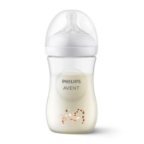 Шише за хранене Natural Response 260 мл с биберон без протичане Natural Response Поток 3, 1м+ Philips AVENT Жирафи
