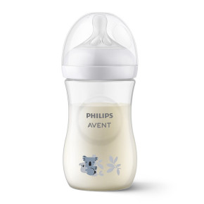 Шише за хранене Natural Response 260 мл с биберон без протичане Natural Response Поток 3, 1м+ Philips AVENT Коала
