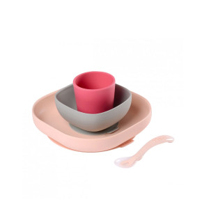 BEABA силиконов комплект за хранене (ч части) - Pink