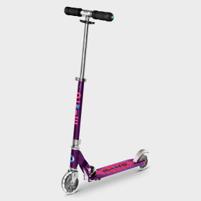 Детска тротинетка със светещи колела Micro Sprite LED Purple