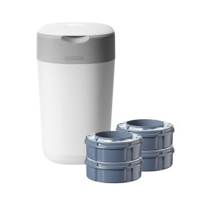 Tommee Tippee Twist and Click кош за пелени за еднократна употреба + 4 касети - бял