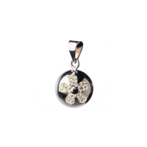 Bola медальон за бременни - Silver with Glitter Flower