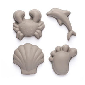 Силиконови формички за пясък 4 бр. Scrunch Warm Grey