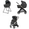 Детска количка 2 в 1 Inglesina Electa System Duo - Upper Black / iridium Black