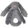 Happy Horse плюшена играчка зайчето Richie - дрънкалка (18 см) - Deep Grey